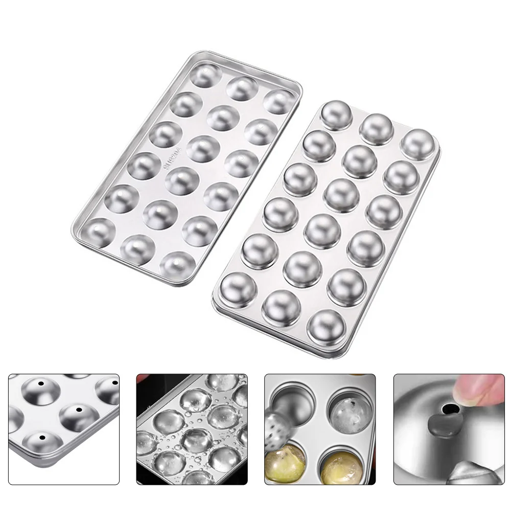 

Ice Hockey Mold Cube Tray with Lid Cover Molds Stainless Steel Cold Drink Making