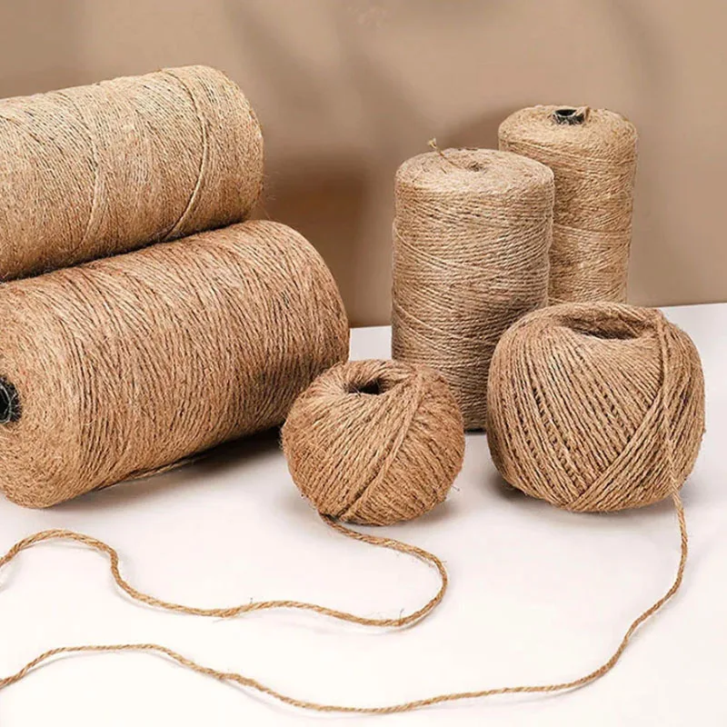 50m/Roll Diameter 3mm Natural Vintage Jute Rope Twine Roll Sewing Christmas Crafts Jute Cord Thread Wedding Handmade DIY Party