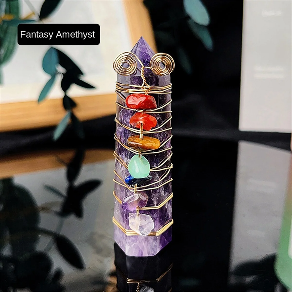 

Натуральный кристалл, красочный гравий, Хрустальная колонна, хрустальное ремесло, украшение для дома, желтый, D