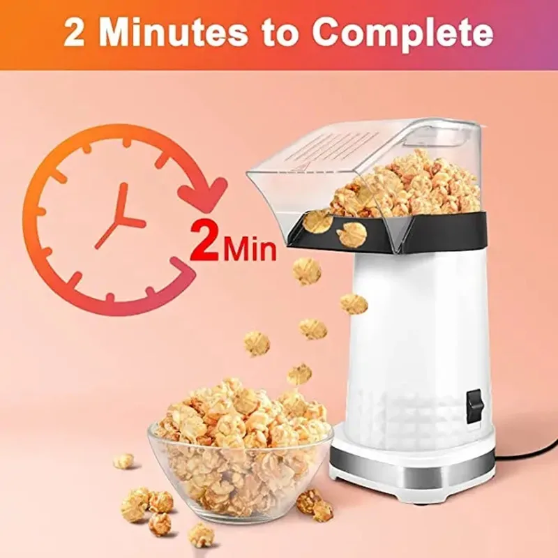 Hot Air Popcorn Popper with Measuring Cup For Home