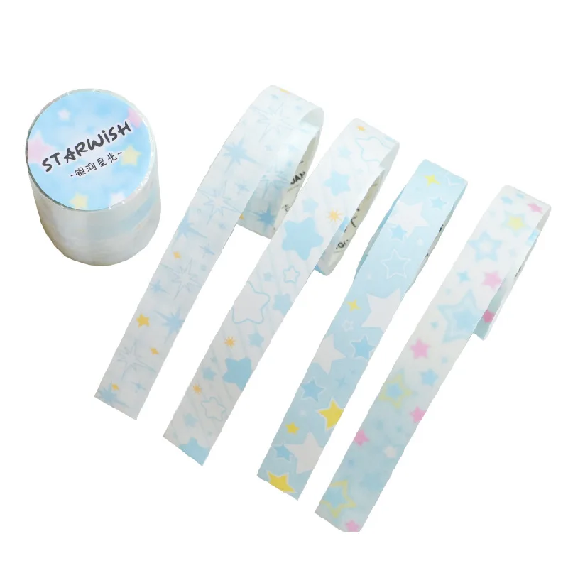 4Roll/lot Kawaii Star Love Heart Washi Tape Cute Korean Border Stickers Handbook Scrapbooking Collage Decoration Tape 5