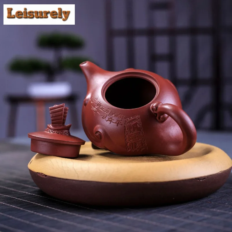 210ml Vintage Yixing Purple Clay Teapots Handmade Sailing Pot Raw Ore Dahongpao Mud Kettle With Infuser Zisha Tea Set Supplies