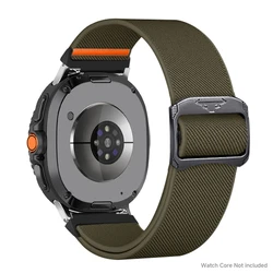 Nylon Elastic Sport Band in Midnight Black - Versatile Adjustable Strap Bracelet for Galaxy  8 44mm (AGreen Sliver)