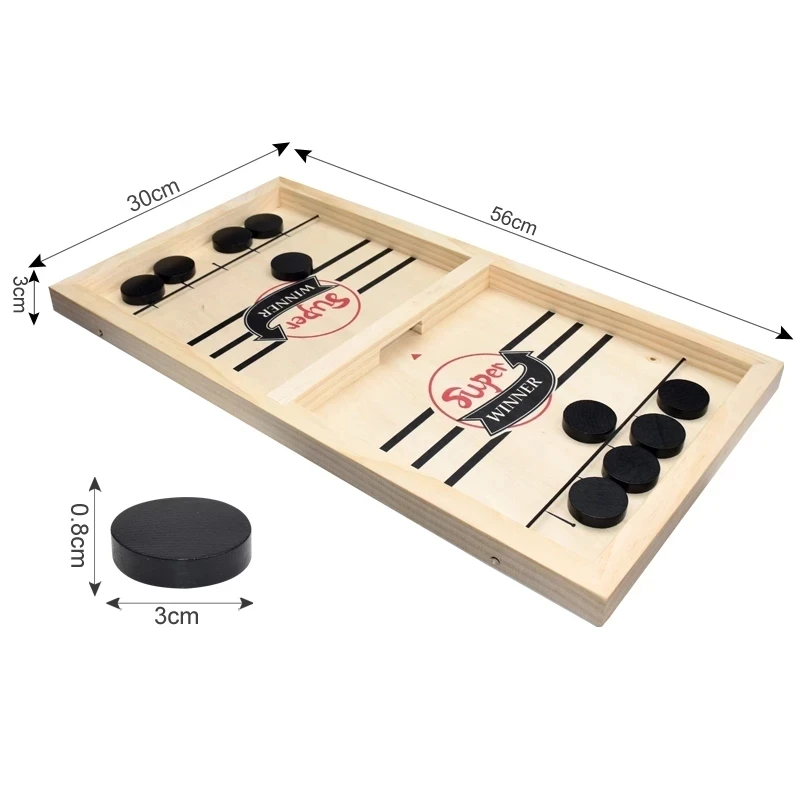 Jeu de hockey de table en bois pour adulte et enfant, jouet de palet,  rapidité, jeux d'échecs et de combats interactifs