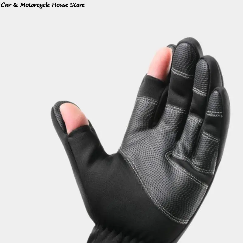 Winter Waterproof Fishing Gloves Warm Protection Ridding Gloves 2 Finger Flip 