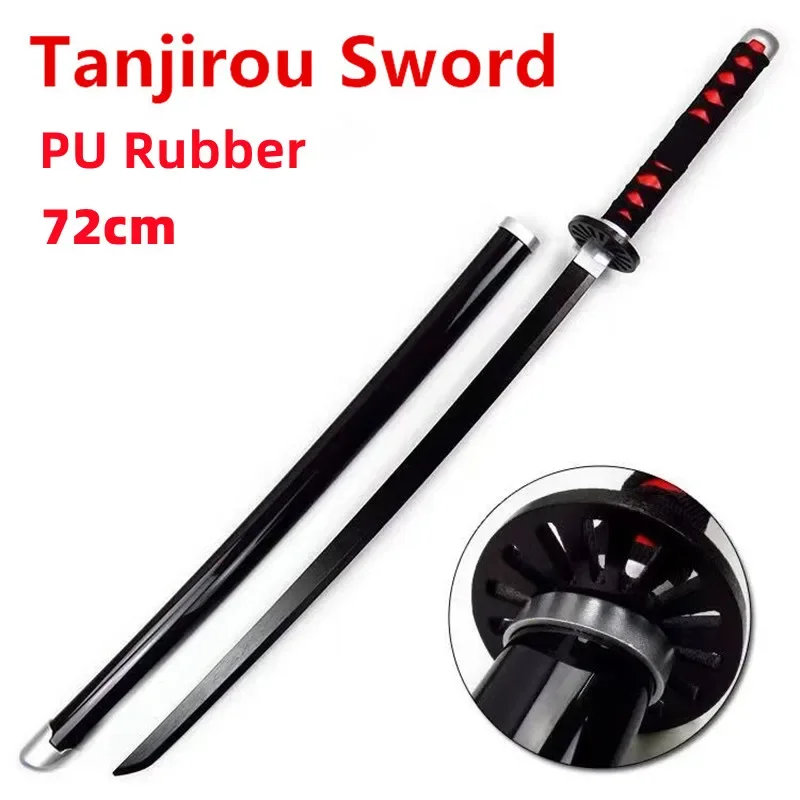Demon Slayer Katana Kimetsu No Yaiba Sword Kyoujurou Giyuu Blue Zenitsu Cosplay Weapon Props Decoration Safety Rubber