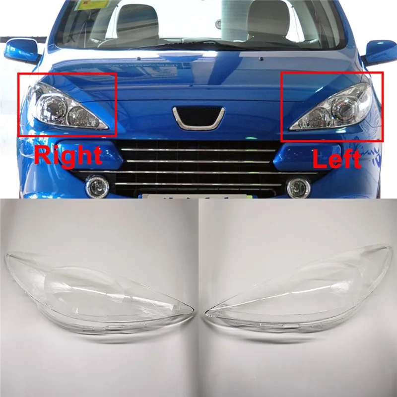 CarFrontHeadlightCoverForPeugeot30720082013HeadlampLampshade
