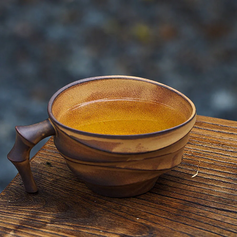 Creative Bamboo Joint Ceramic Mug Elegant Tableware For Breakfast Milk Coffee Tea Household Light Luxury Daily Drinking Cup