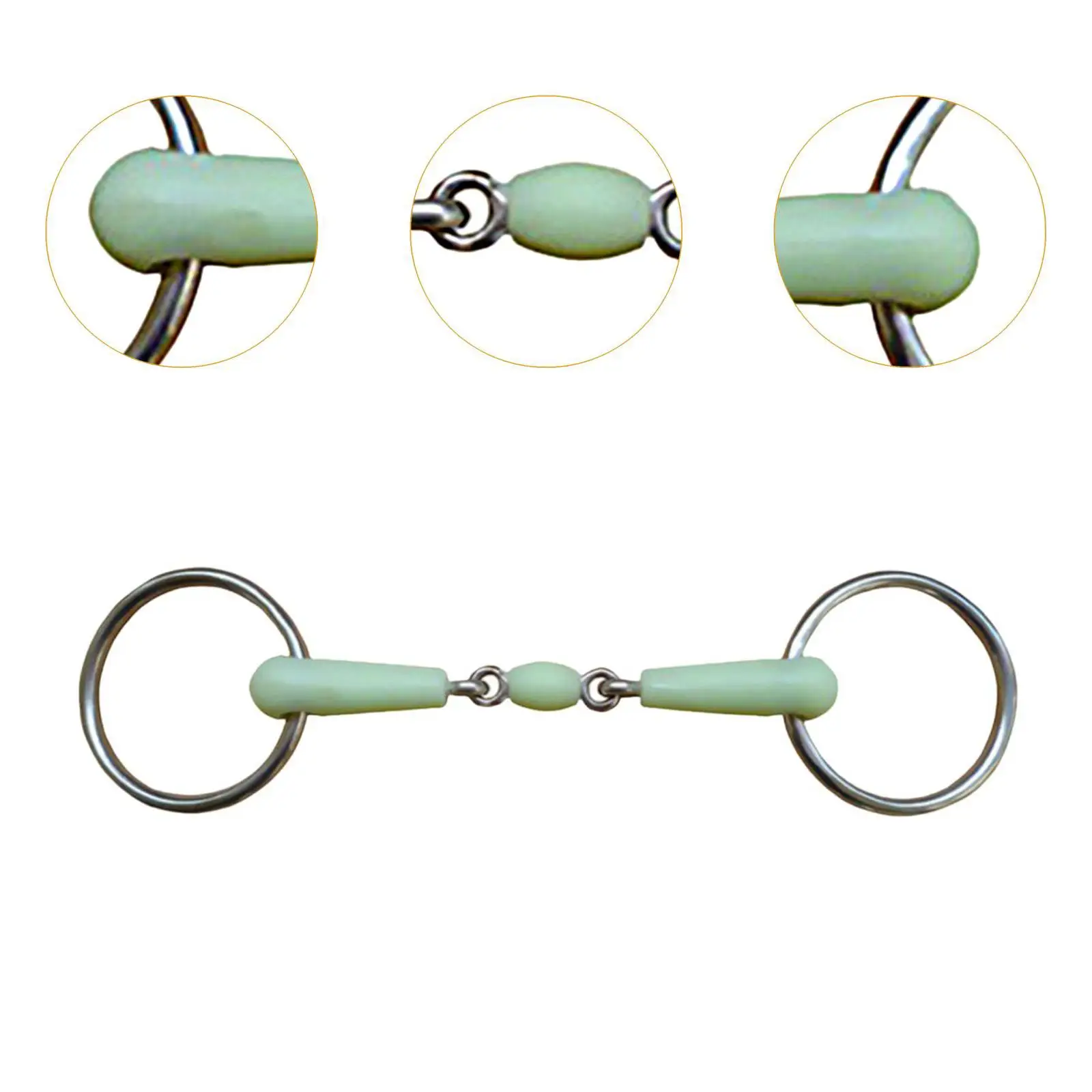 Horse Bit Gear Outdoor Sports Length 127mm Rubber Wrapped Horse Snaffle Bit 5