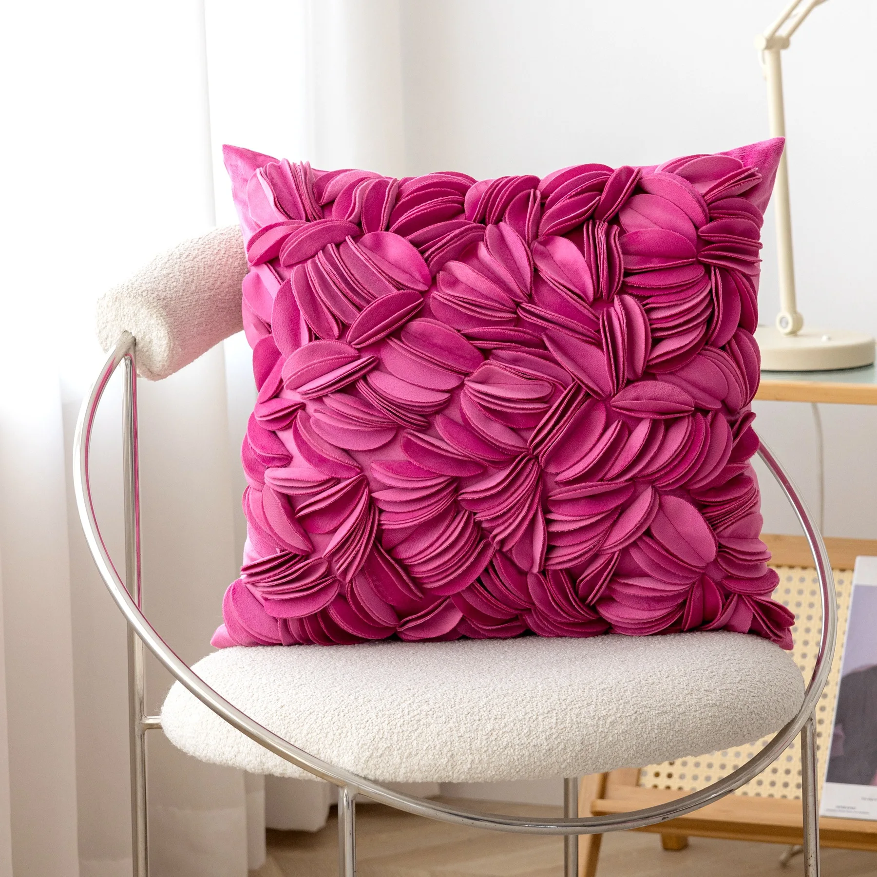 Set di 2 cuscini decorativi Velluto rosa 40x40 cm