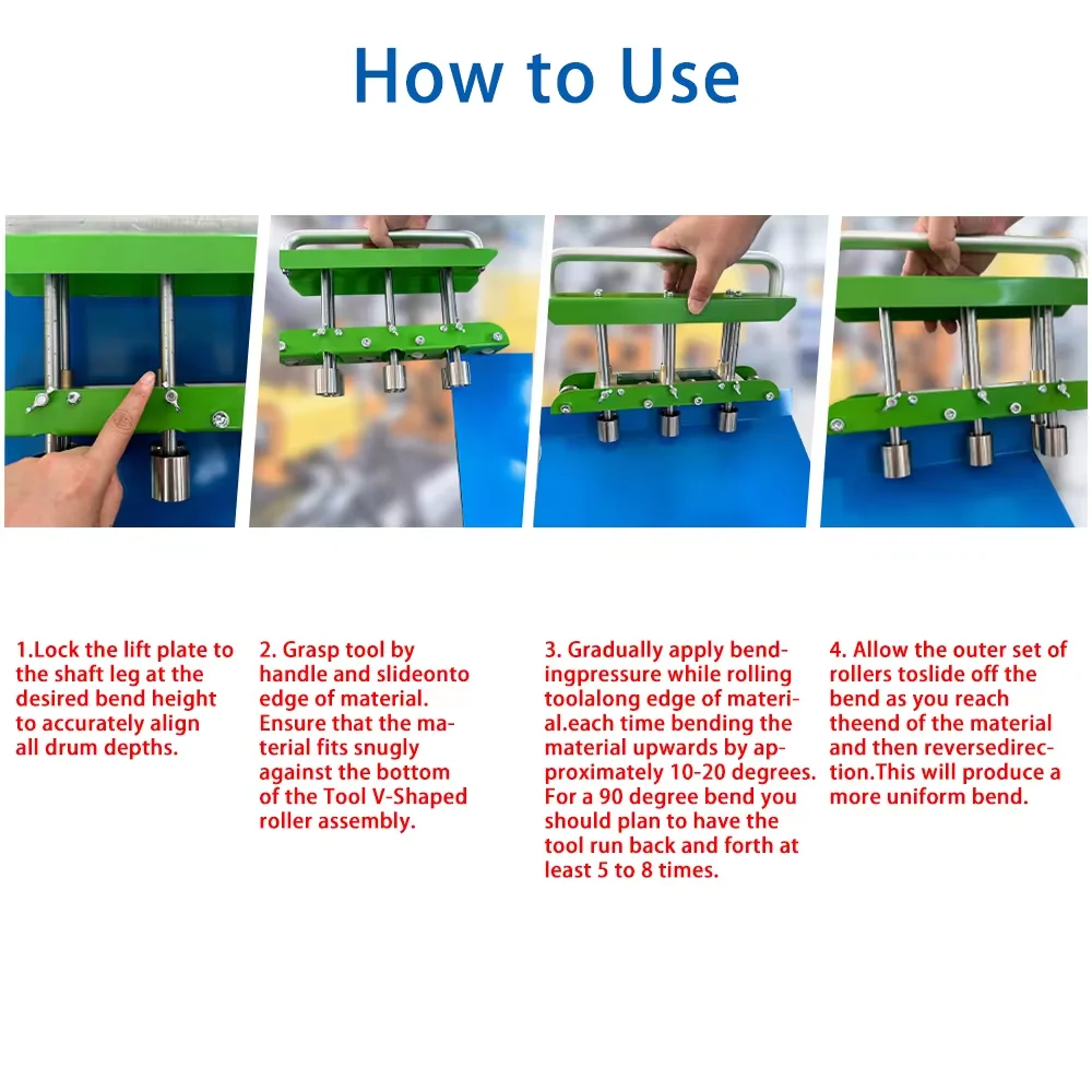 Machine Pliage Métal Réglable Rouleau De Bord à Trois Stations, Cintreuse De Tôle à Angle De 0 à 90, Outil De Cintrage En Métal Pour Plier 0,01 à 0,04 Cm Et Hauteur