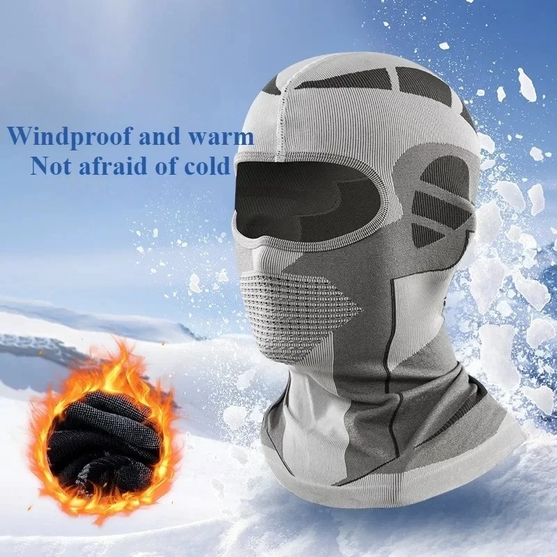 4-in-1 Thermal Balaclava Face Mask - Unisex Cold-Proof Head&Neck Cover for Skiing/Cycling/Hunting,Helmet-Compatible Winter Liner