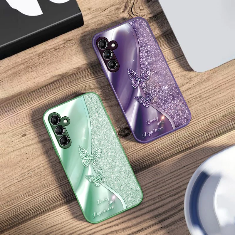 Golden Butterfly Glass Phone Case