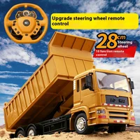 In Stock New Black Remote Control Car Large AlloyDump Truck Engineering Truck Boy Toy  Rc Dump Truck Birthday Surprise Gift 1