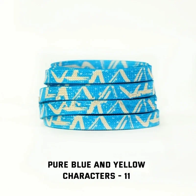 Dazzling Blue Striped Tie-Dye Gradient Flat Shoelaces - Vibrant Unisex Sneaker Laces