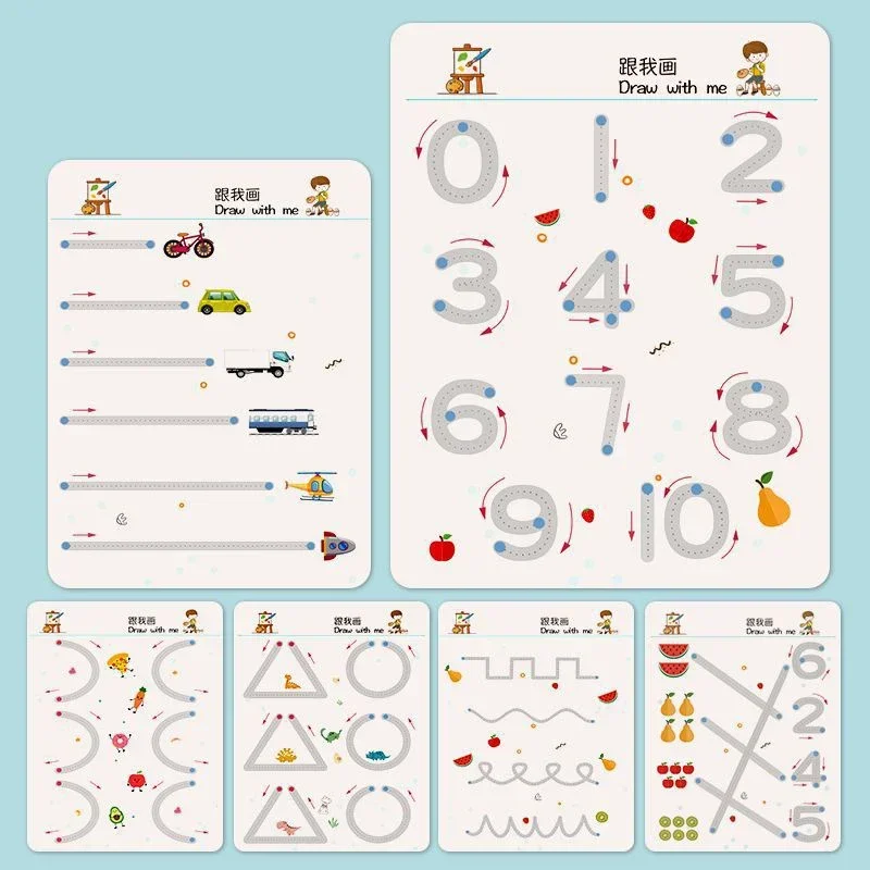 Tracing Workbook Montessori Books 32 Page Pen Control Training Early Childhood Exercise Book Reusable Calligraphy Copybook 3