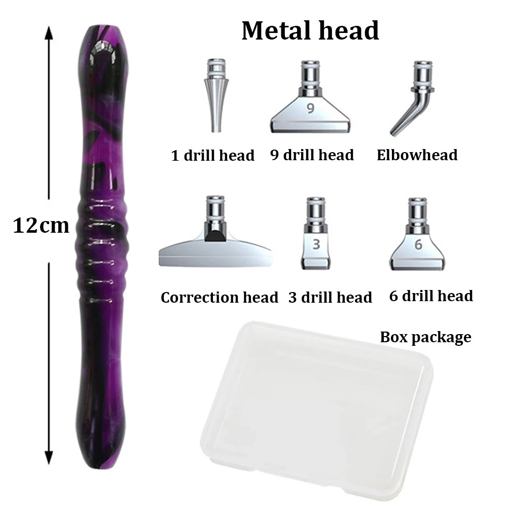 5D Resin Diamond Painting Pen Eco-friendly Alloy Replacement Pen Heads Multi Placers Point Drill Pens DIY Nail Art Tool