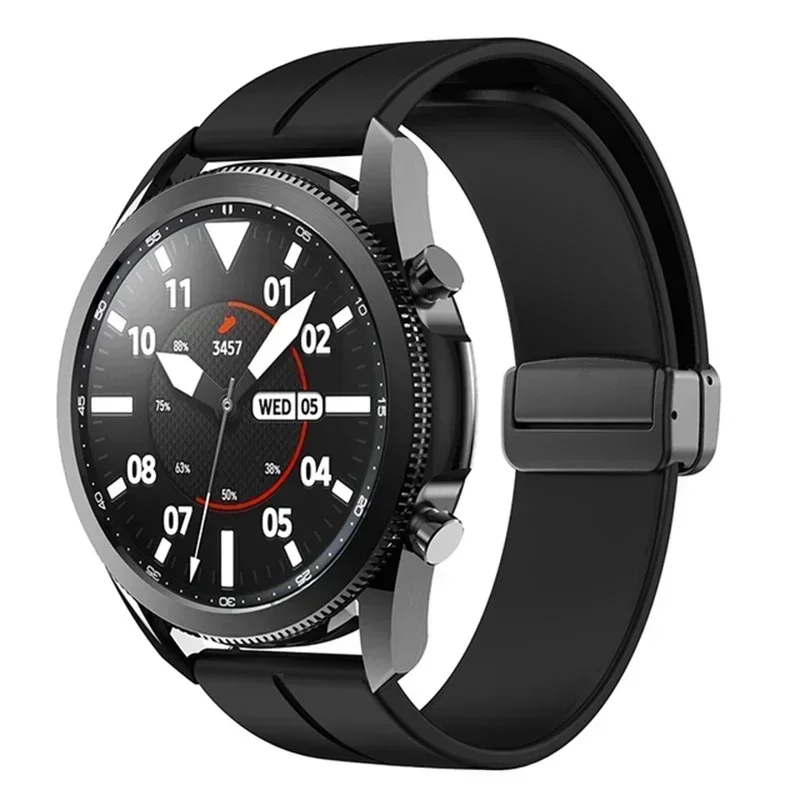 Magnetic Folding Buckle Silicone Smartwatch Strap Bracelet