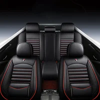 Universal Leather Car Seat Covers for SUVs  Sedans Trucks Breathable Elegant Easy-Clean Comfortable Fit Airbag Port Waterproof 4