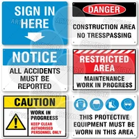 Workplace Railing Safety Metal Signs