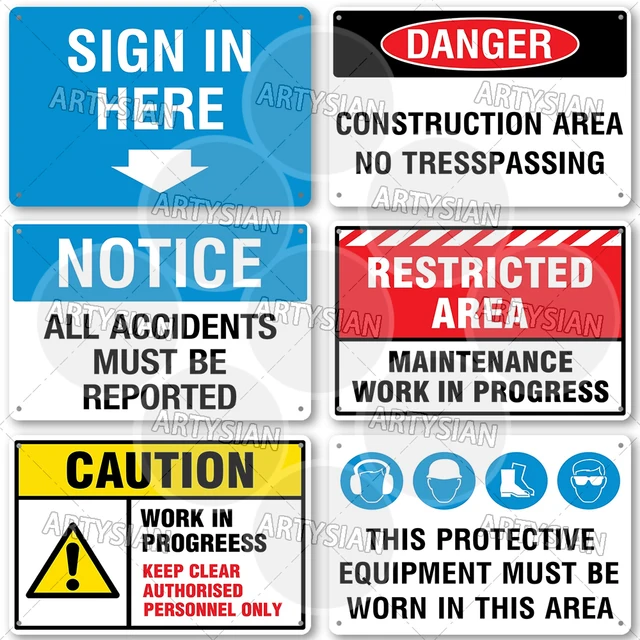 Workplace Railing Safety Metal Signs