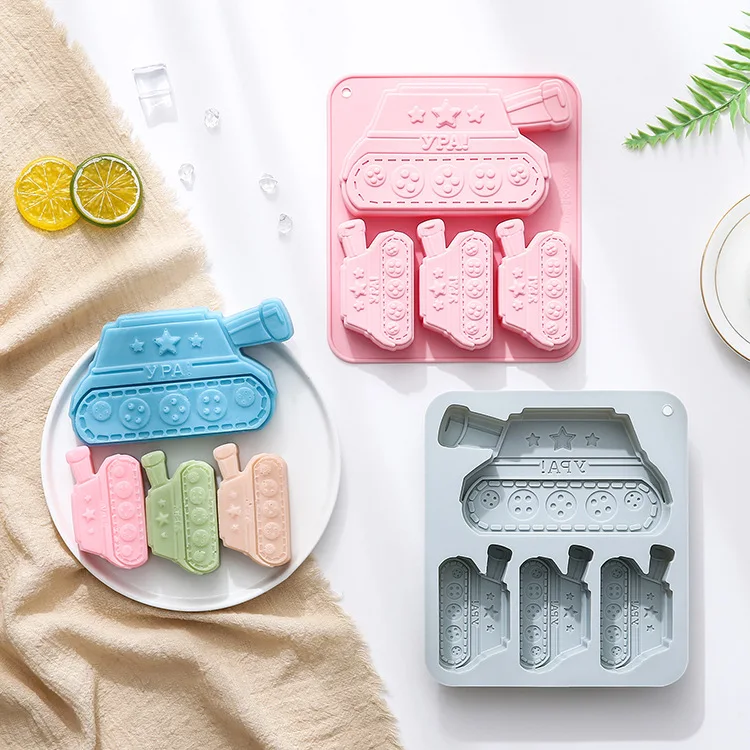 

4-hole Silicone Molds Tank Shapes of Different Sizes Handmade Soap Chocolate Ice Cube Cake Molds Cake Decoration Accessories