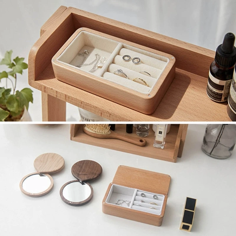 

Wooden Ring Box Jewelry Storage Engagement Wedding Jewelry Earrings