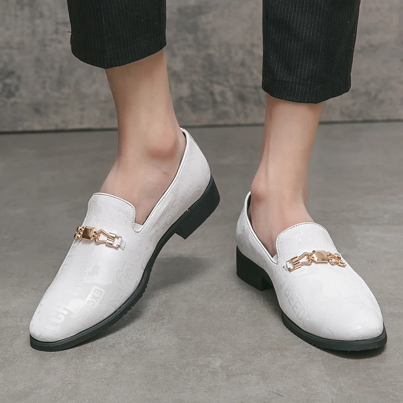 White Mens Casual Loafers Driving Moccasin Fashion Male