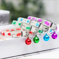 Luminous Pet Collar Glowing Small Dog Cat Necklace Anti Loss Fluorescent Silicone Cat Bell Collar Neck