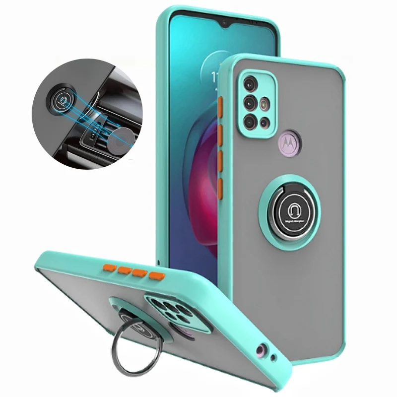 Shockproof Armor Case with Magnetic Holder Ring - Hard Matte Back Cover