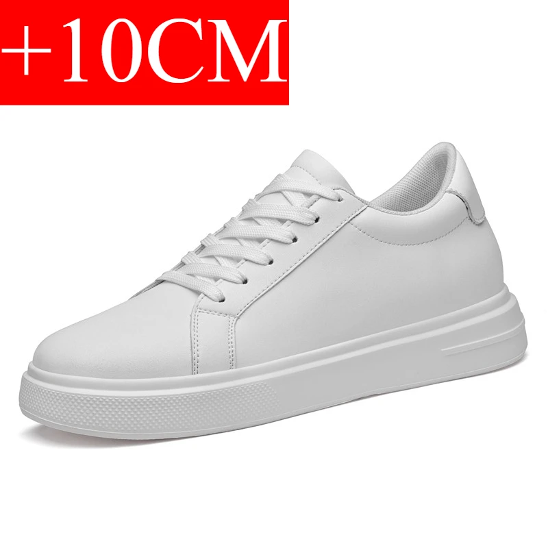 New  Men's Sneakers Elevator Shoes Heightening Height Increase Insole 6-10CM High Heels Shoes Leather Sport Shoes Men Shoes 7