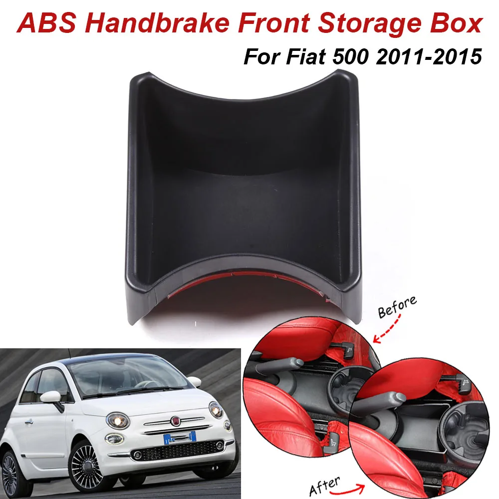 

Абсолютно новые аксессуары для салона автомобиля, передний ящик для хранения из АБС-пластика с ручным тормозом для Fiat 500 2011-2015, черный