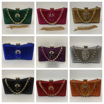 Gold Acrylic Box Geometric Evening Bag Clutch Bags Elegent Chain Women Handbag for Party Shoulder Bag for Wedding/Dating/Party main image 1
