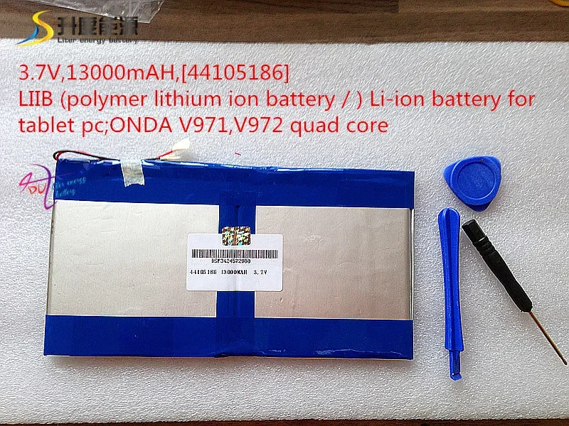 

3.7V,13000mAH,[44105186] LIIB (polymer lithium ion battery / ) Li-ion battery for tablet pc; V971,V972 quad core