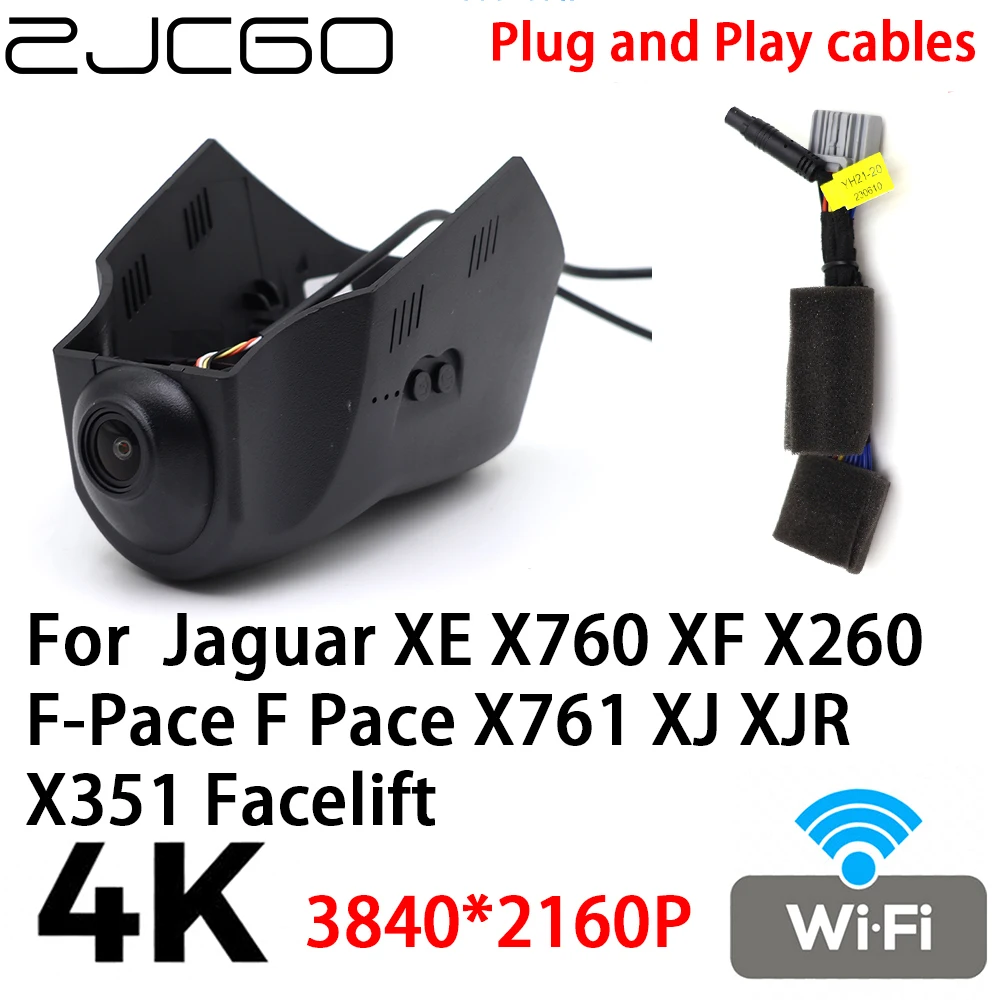 

ZJCGO 4K 2160P Car DVR Dash Cam Video Recorder Plug and Play for Jaguar XE X760 XF X260 F-Pace F Pace X761 XJ XJR X351 Facelift