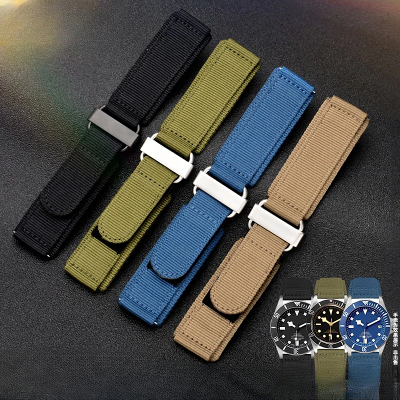 Comodo Chiusura A Strappo Accessori In Nylon Donne Impermeabili Per Breitling Bell Ross Br Panerai Pam111 22 24Mm Cinturino