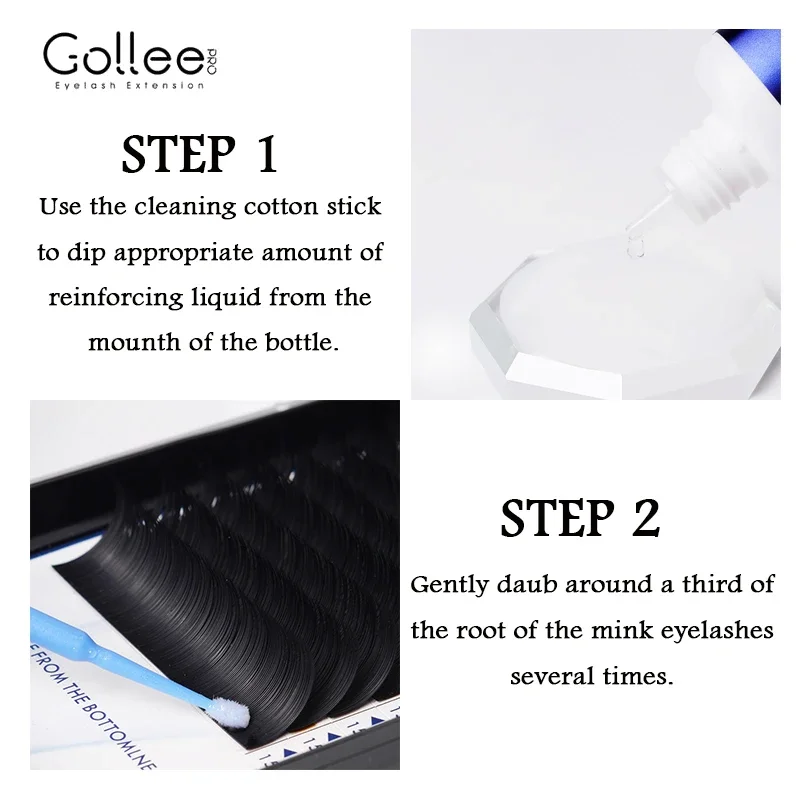Gollee Lash Extensions 15ML Eyelash Cleaner Primer Super Bonder Eyelashe Preparation Cleaner Bonder Lash with Aloe Makeup 4