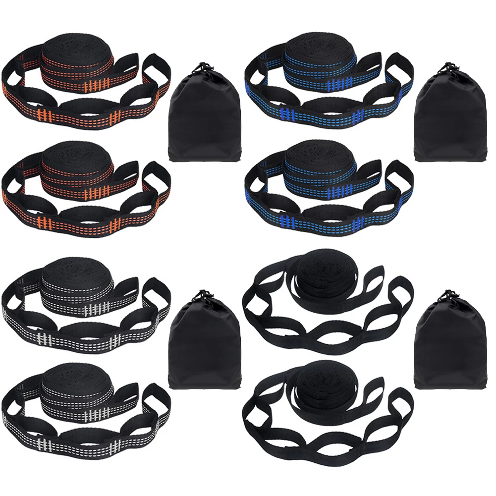Reinforced Hammock Strap Outdoor Camping Hammock Garden Swing Straps Rope High Strength Load-Bearing Strap Rope 2pcs hammock straps camping hammock hammock fittings hammock rope camping accessories outdoor hammock swing
