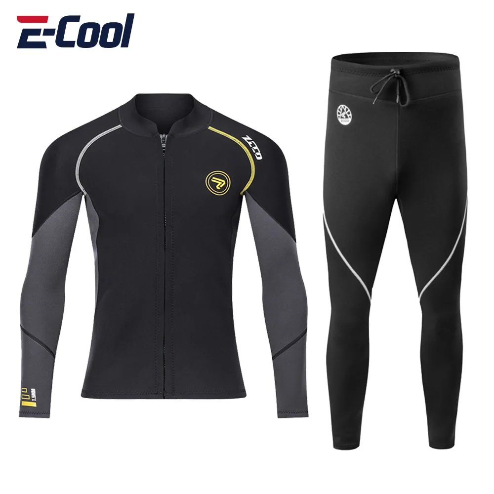 1.5mm 3mm Men Wetsuit Neoprene Scuba Diving Suit One-piece Zipper Thickened Warm Spearfishing Swimwear Kayak Surfing Swimsuit