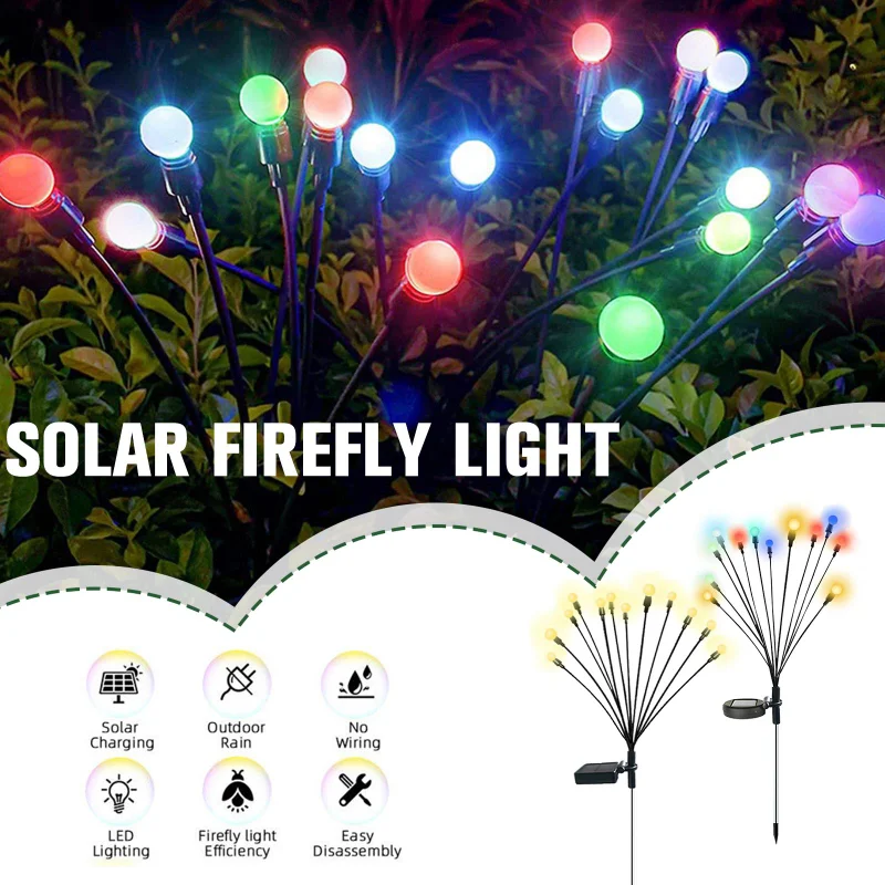 Tanie Lampa LED na energię słoneczną krajobraz zewnętrzny światła Firefly światła sklep