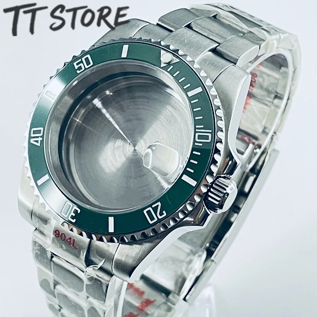 Silver 40mm Watch with Ceramic Bezel and Sapphire Case