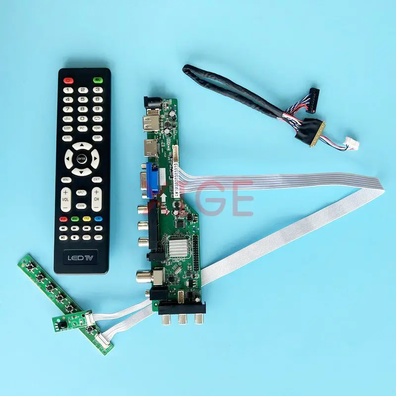 

Fit LP156WF1 LP156WF2 LP156WF4 Controller Board 15.6" DVB Digital Signal DIY Kit 1920*1080 Display USB+DHMI+VGA+2AV 40-Pin LVDS