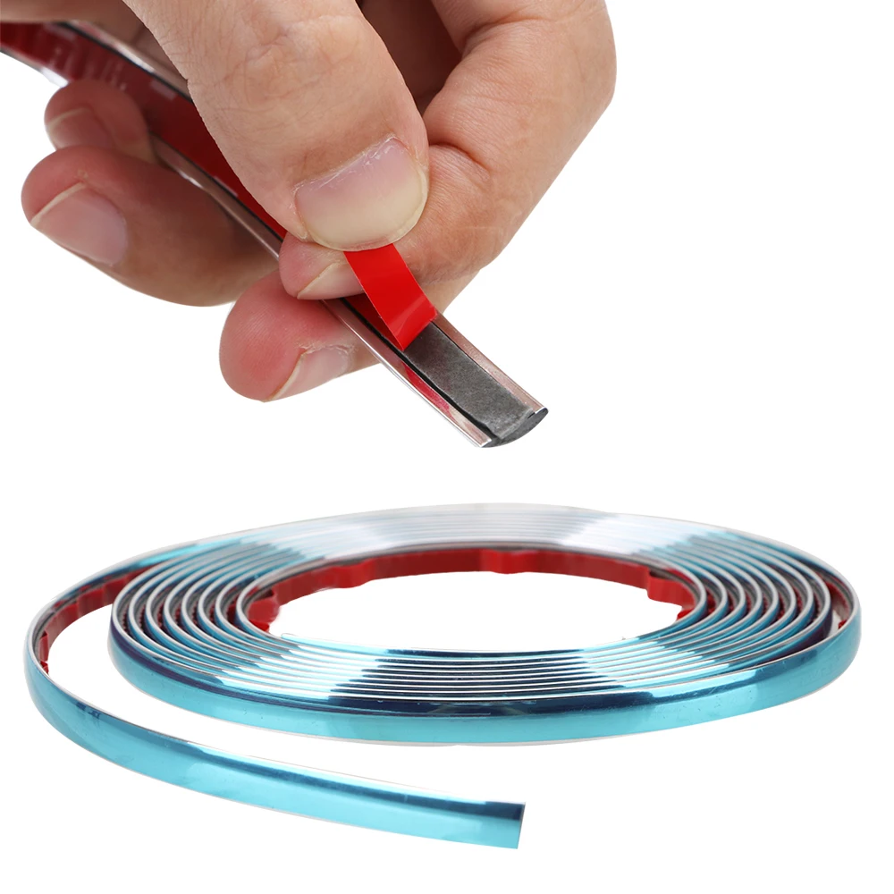

Side Door Chrome Strip Car Rearview Mirror Bumper Protector Tape Styling Mouldings Self Adhesive Silver