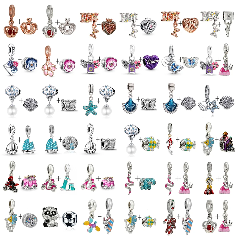 

NEW Amulet Imperial Crown Pendant Mask Bead Fit Pan Original Bracelet Europe Charm silver plated Jewelry Women GiftDIY