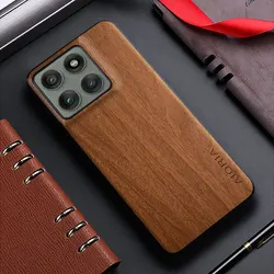 Bamboo Wood Pattern Back Cover - MOTO Edge 50 Pro 5G (Yellow)