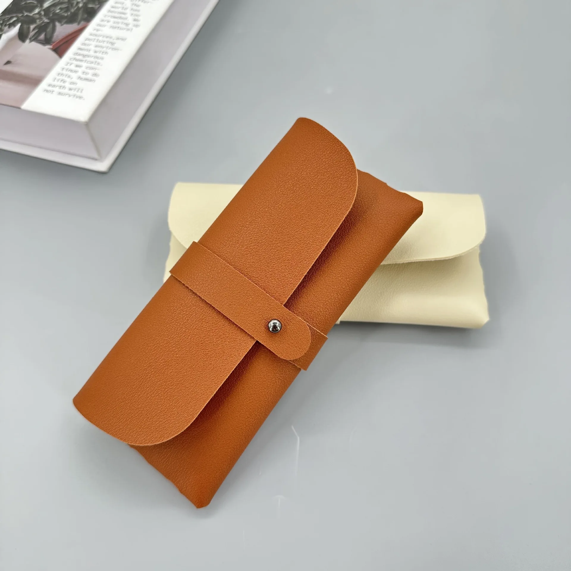 Glasses Case Solid Color Leather Soft Bag Fashionable Portable Sunglasses Sunglasses Set glasses case,glasses storage bag,sunglasses bag