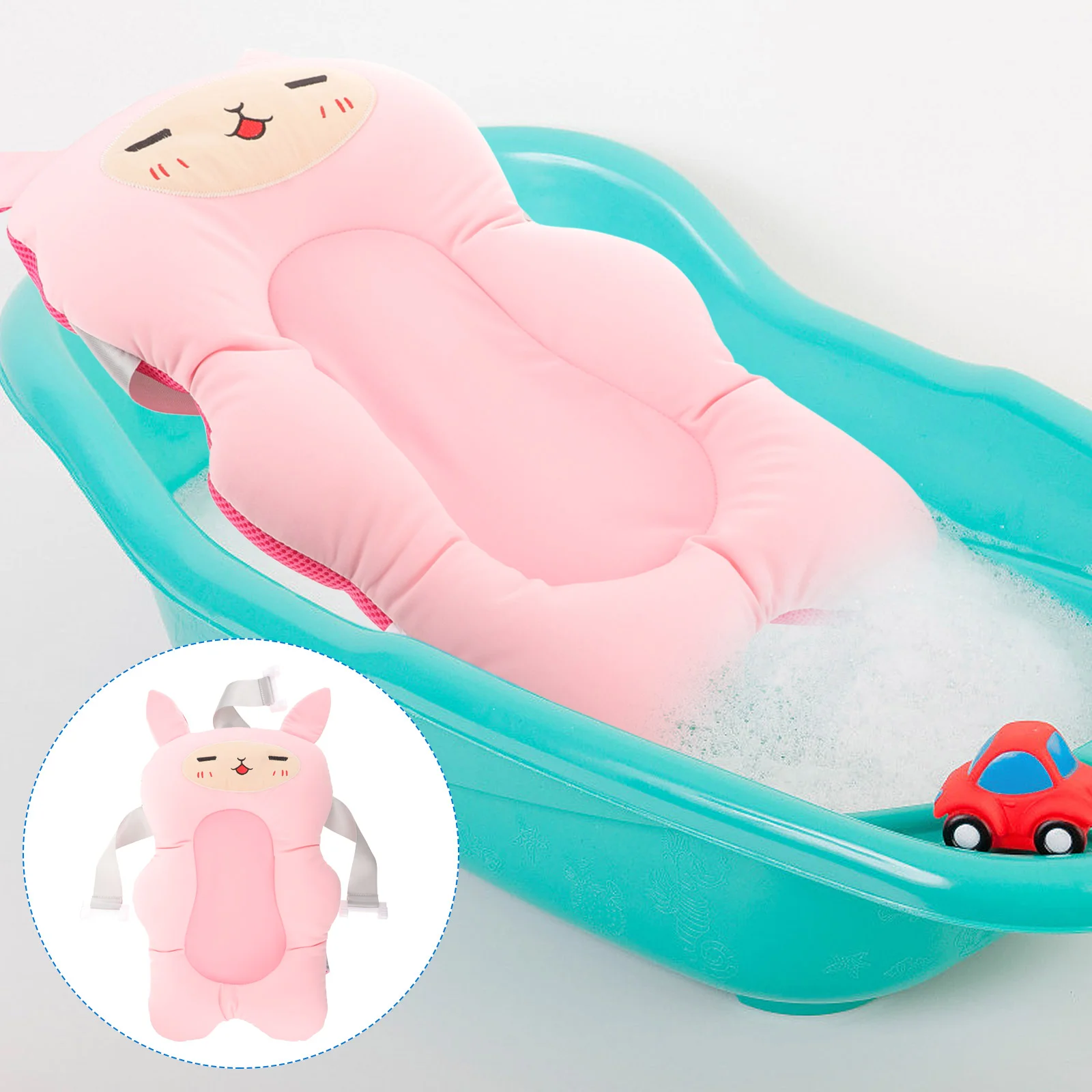 

Bath Sponge Pad Bathroom and Shower Products Baby Bathing Pillow Seat Pearlescent