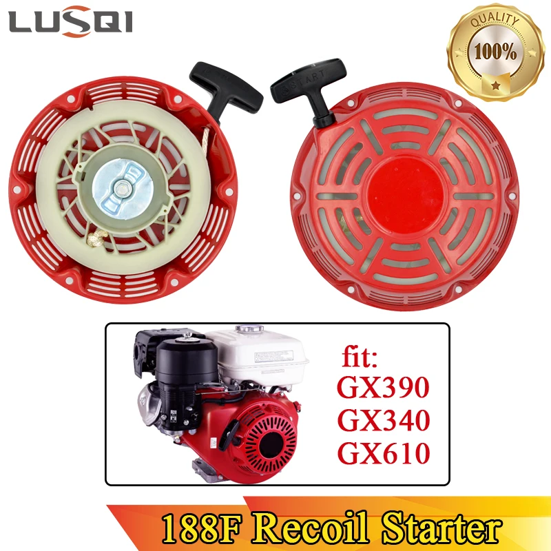 LUSQI 188F Recoil Starter Gasoline Generator Water Pump Engine Repair Parts For Honda 190F 192F GX340 GX390 GX610 GX620