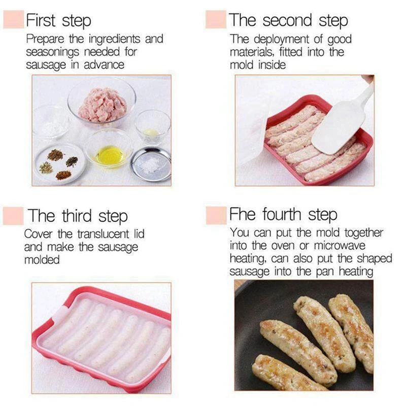 Silicone Hot Dog Mould DIY Hot Dog Box Silicone Sausage Mould Egg Sausage Food Supplement Tool Ham Box