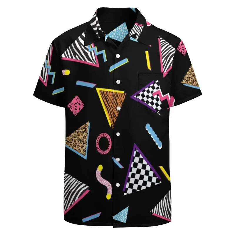 thumbnail image 1 of Camisa hawaiana de playa con estampado 3D para hombre, divertida camisa de fiesta con gráficos retro, blusa abotonada de manga corta para hombre, ropa Y2k, 1 of 5